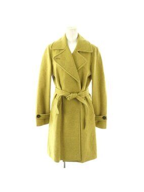 Max Mara Weekend Line Long Coat with Belt 38 Yellow Green DF